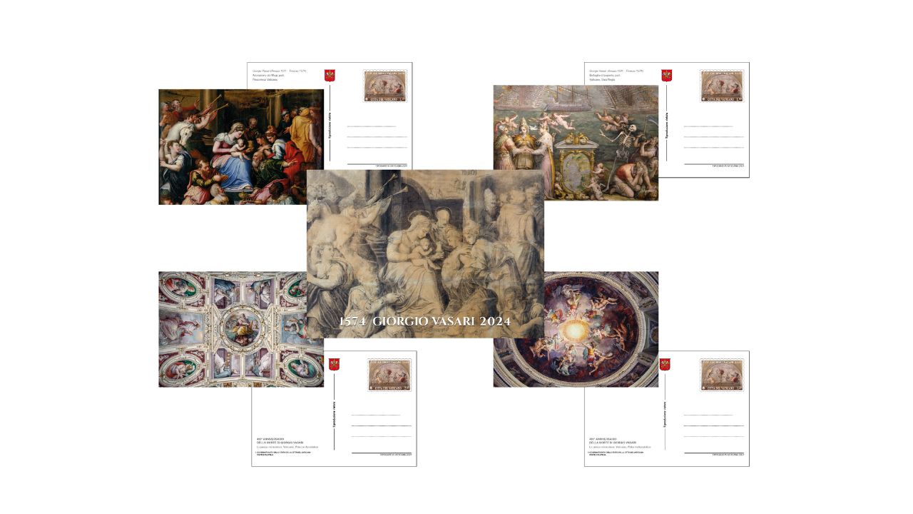 Cartoline Postali 2024 commemorative del 450° anniversario della morte Di Giorgio vasari